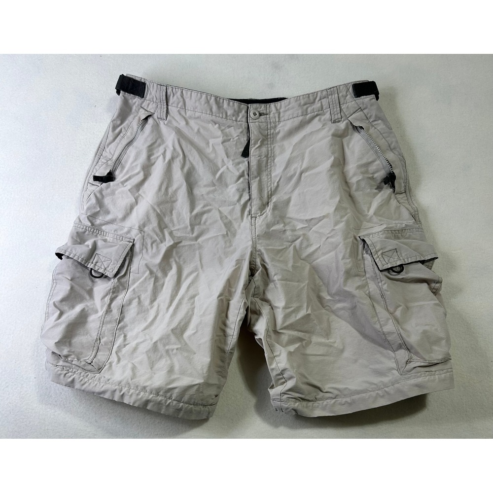 Mens Lightweight Hiking Cargo Shorts Stone Tan Outdoor Utility Belted Pockets
